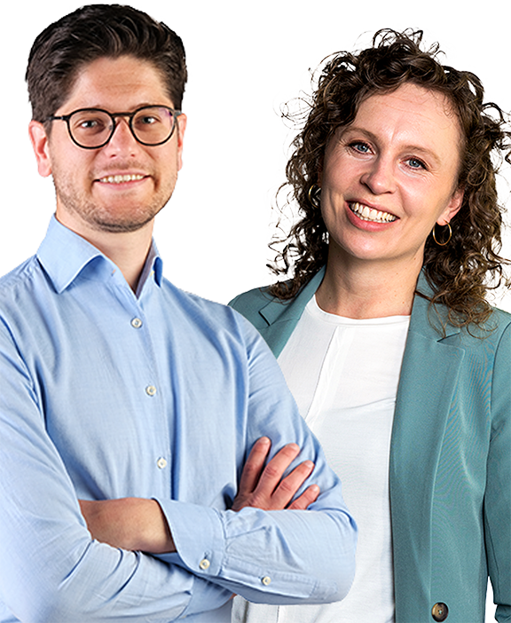 Onderwijsadviseurs Jurgen Hartman en Lucca Visser