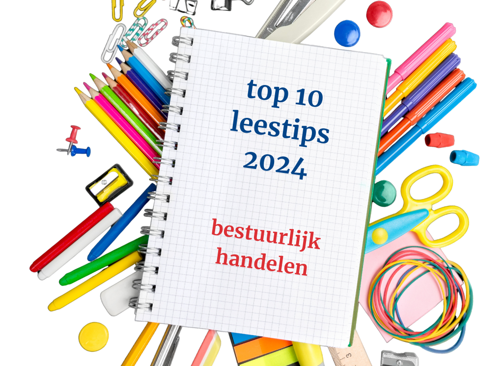 Top 10 leestips 2024 - Afbeelding van kladblok met schoolspullen